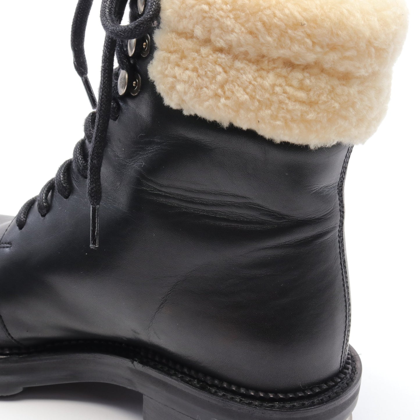 レースアップ ブーツ レザー ムートン ブラック オフホワイト アレキサンダーワン シューズ ALEXANDER WANG