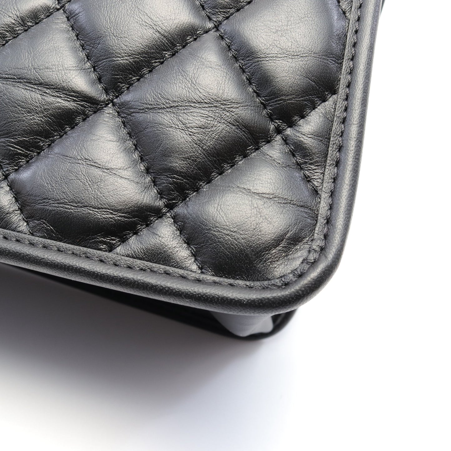 ココマーク スモール ショッピングバッグ マトラッセ チェーンショルダーバッグ レザー ブラック ゴールド金具 2WAY シャネル バッグ CHANEL