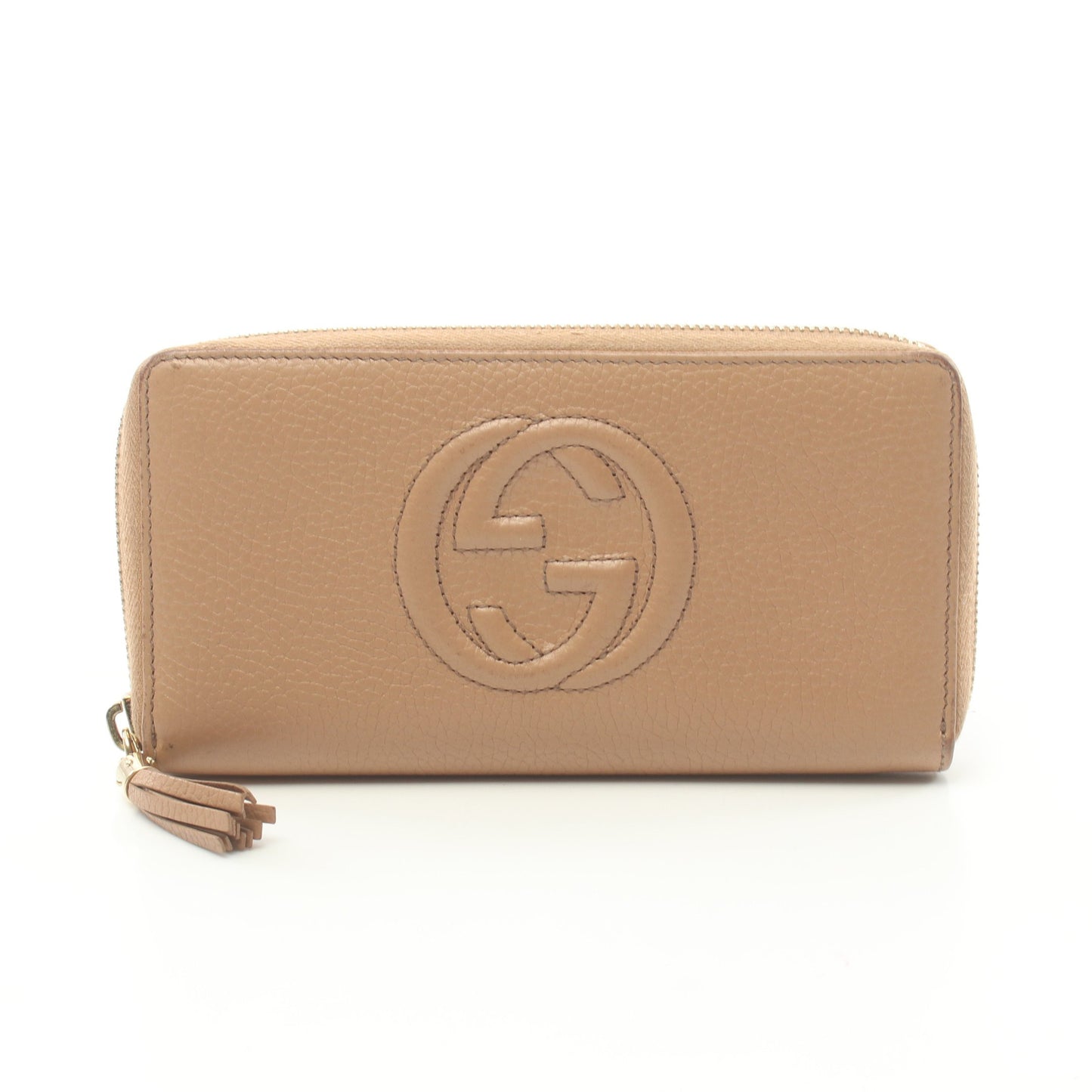 ソーホー インターロッキングG ラウンドファスナー長財布 レザー ピンクベージュ グッチ 財布・小物 GUCCI