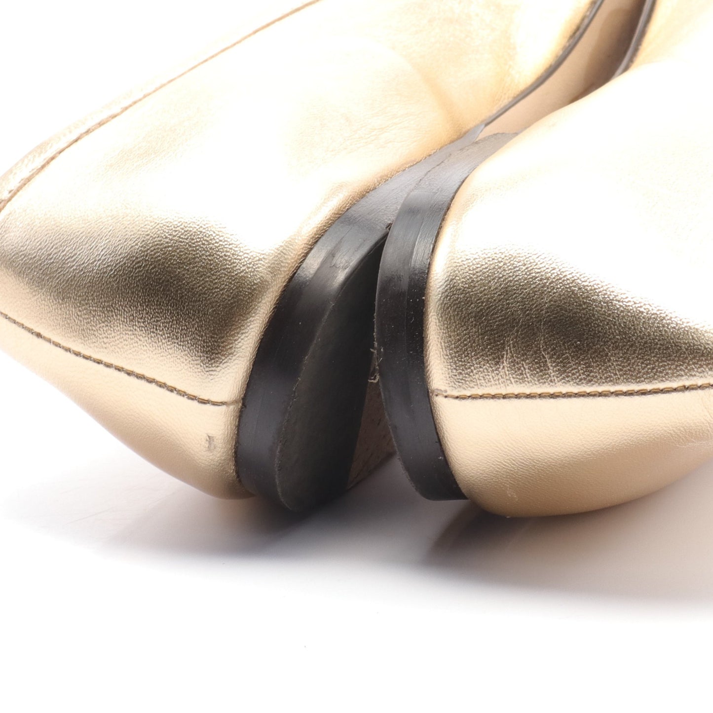 ELME FLAT バレエシューズ レザー ゴールド メタリック ジミーチュウ シューズ JIMMY CHOO