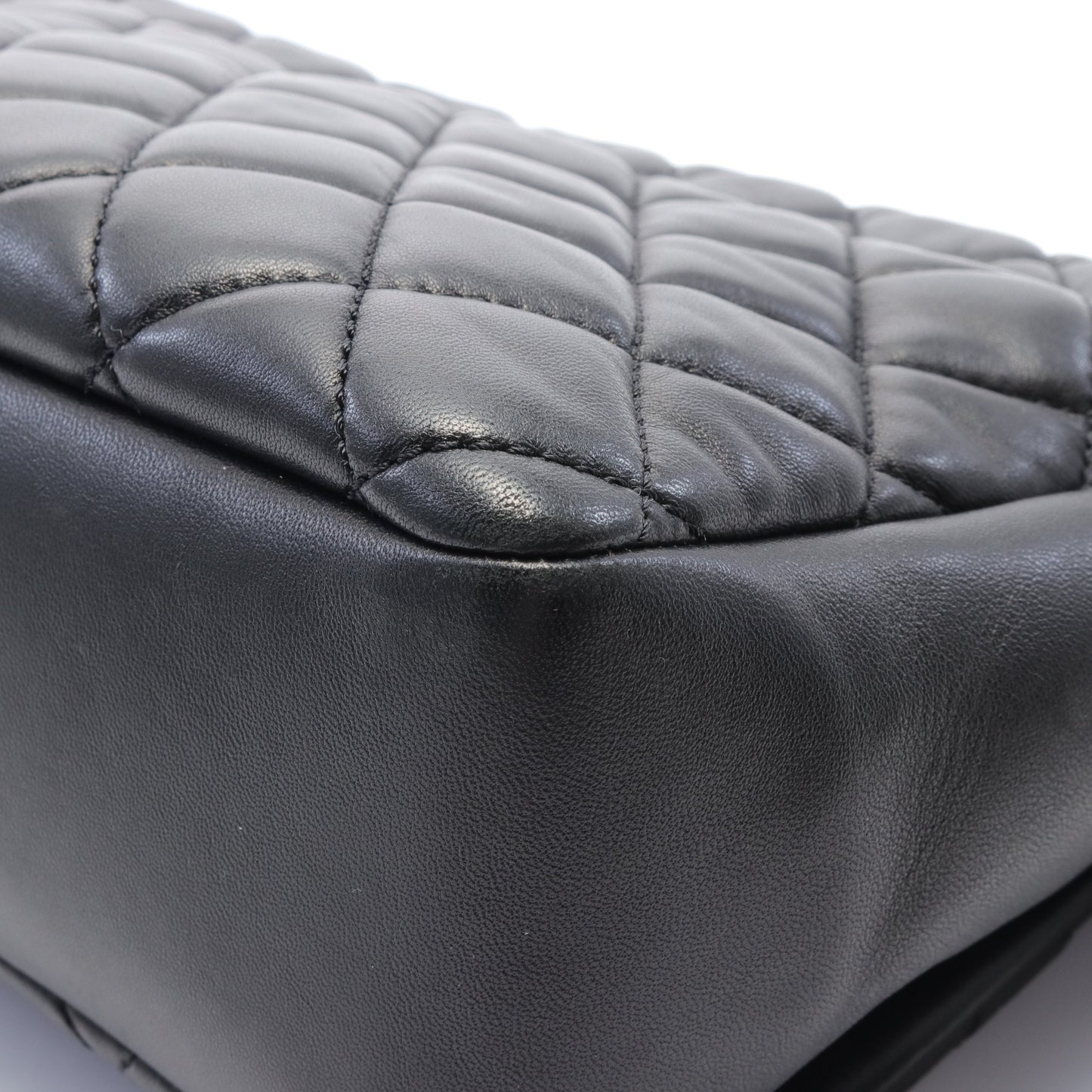 デカマトラッセ Wチェーンショルダーバッグ レザー ブラック シルバー金具 レインカバー付き シャネル バッグ CHANEL