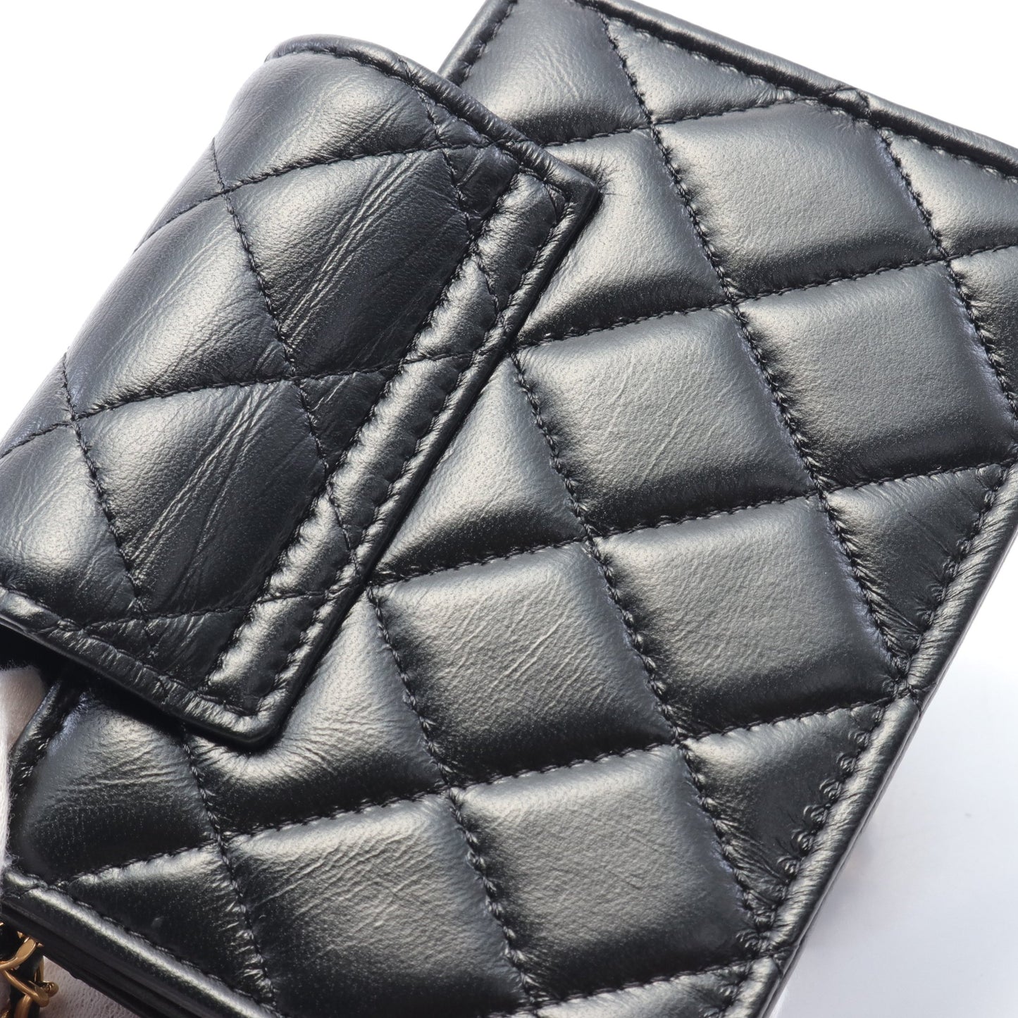 ミニマトラッセ チェーンショルダーバッグ ラムスキン ブラック ゴールド金具 シャネル バッグ CHANEL