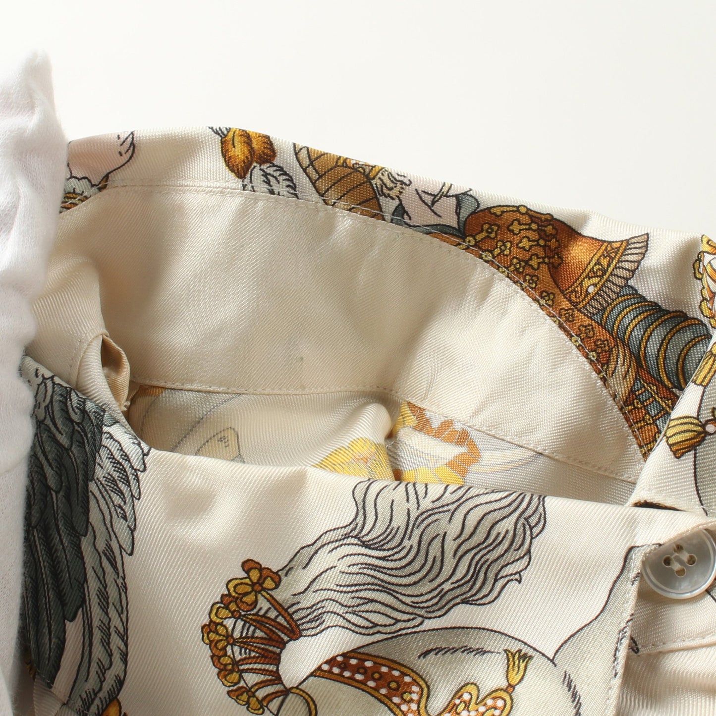 LES FETES DU ROI SOLEIL シャツ シルク オフホワイト マルチカラー エルメス トップス HERMES