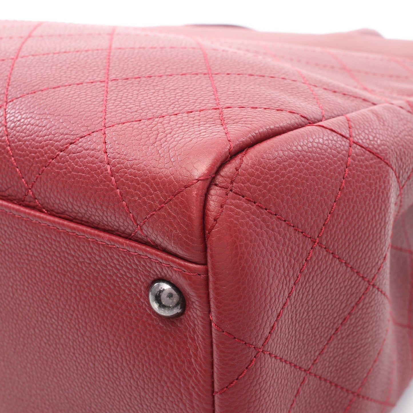 マトラッセ チェーンショルダーバッグ チェーントートバッグ キャビアスキン ボルドー アンティークシルバー金具 2WAY シャネル バッグ CHANEL