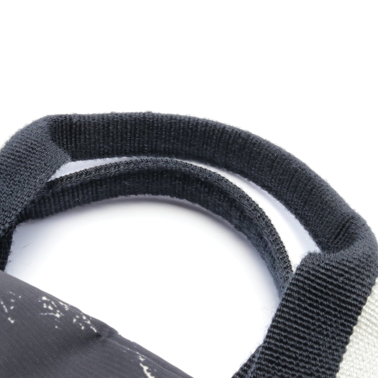 旧トラベルライン ハンドバッグ ナイロン ブラック ホワイト シルバー金具 シャネル バッグ CHANEL