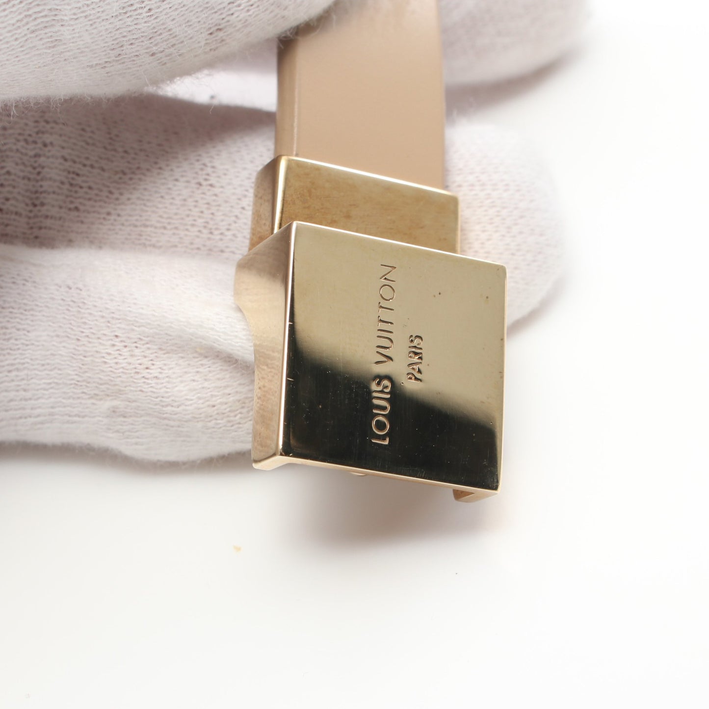 サンチュール ベルト レザー ベージュ ゴールド金具 ルイヴィトン 財布・小物 LOUIS VUITTON