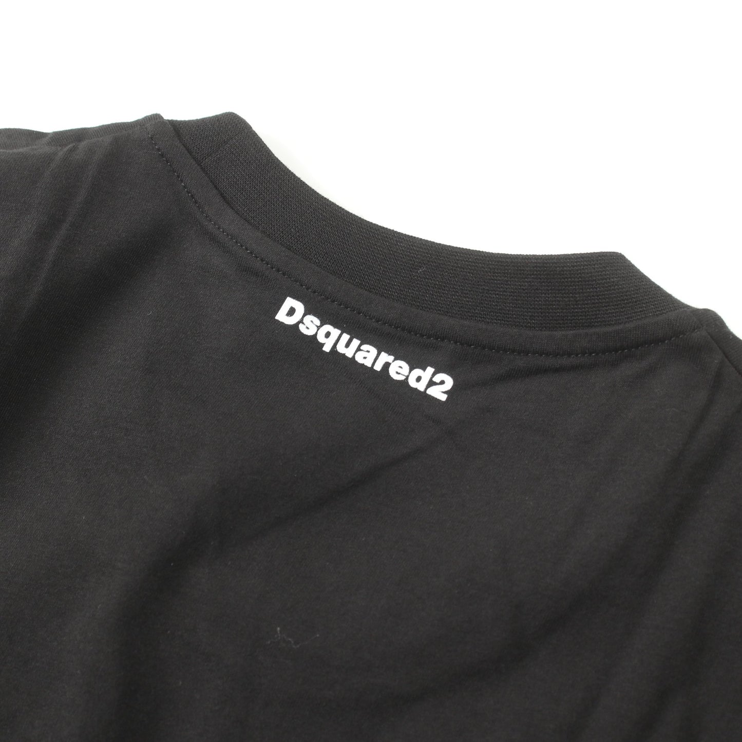 UNDERWEAR Tシャツ クルーネック コットン ブラック ディースクエアード トップス DSQUARED2