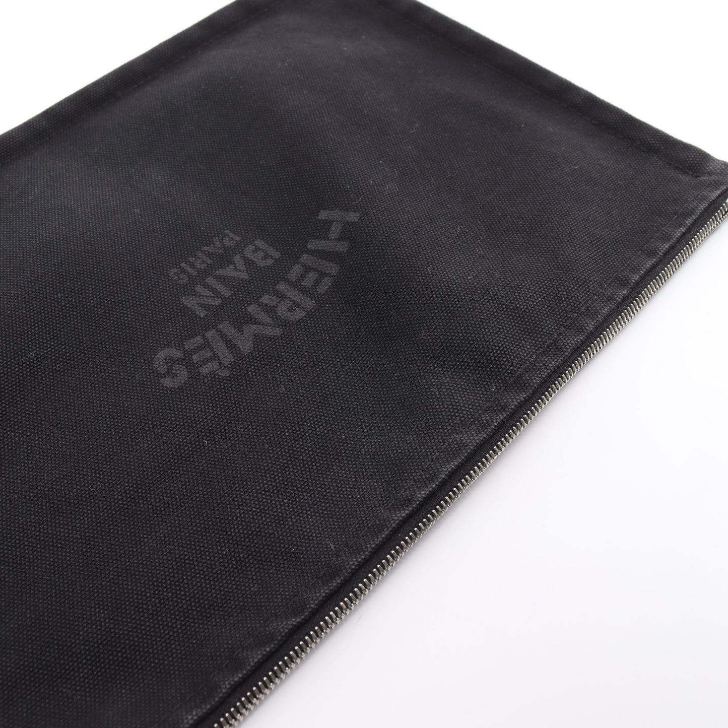 ニューヨッティングGM ポーチ キャンバス レザー ブラック シルバー金具 エルメス 財布・小物 HERMES