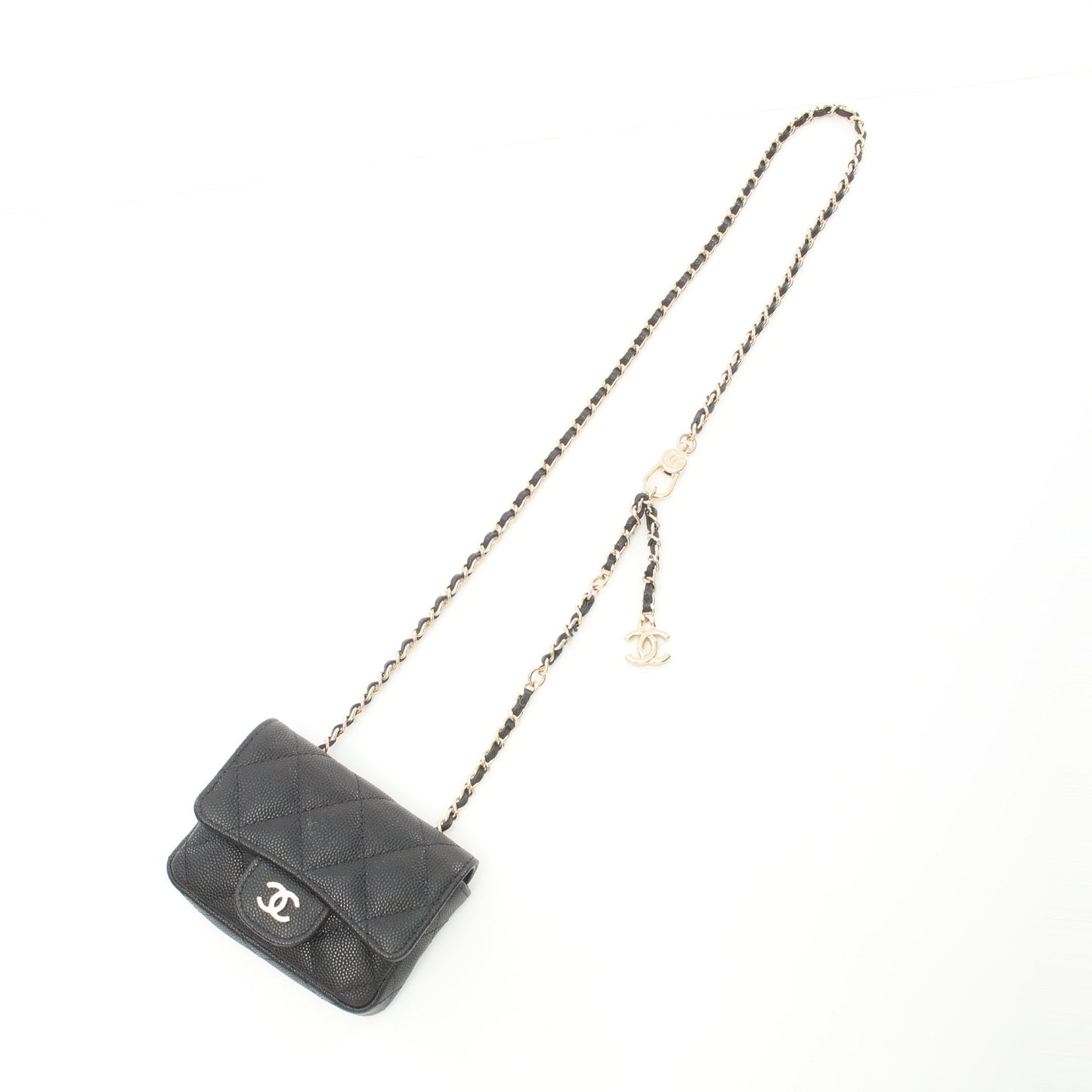 ミニミニマトラッセ チェーンショルダーバッグ キャビアスキン ブラック ゴールド金具 シャネル バッグ CHANEL