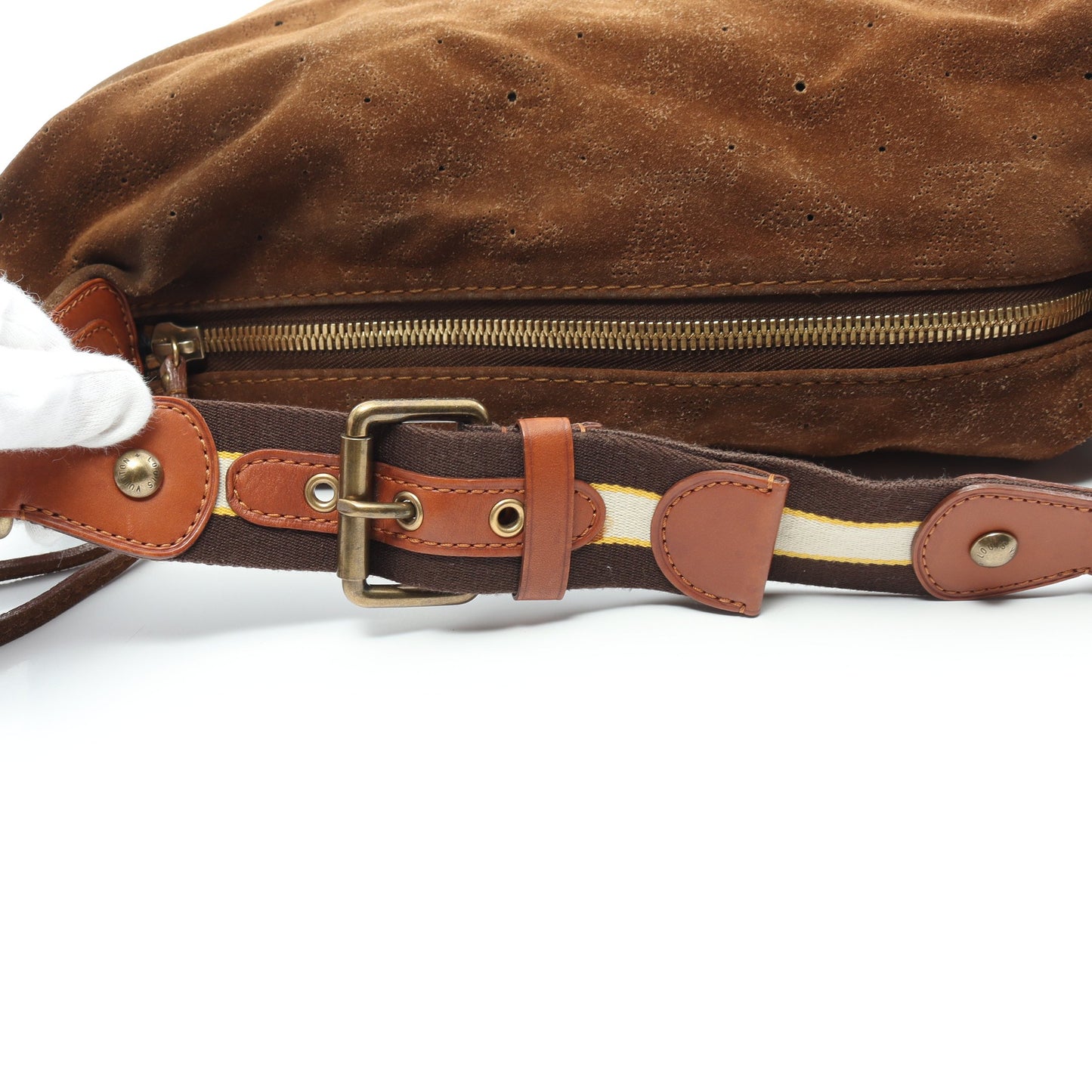 オナタGM モノグラムスエード カカオ ワンショルダーバッグ スエード ブラウン マルチカラー ルイヴィトン バッグ LOUIS VUITTON