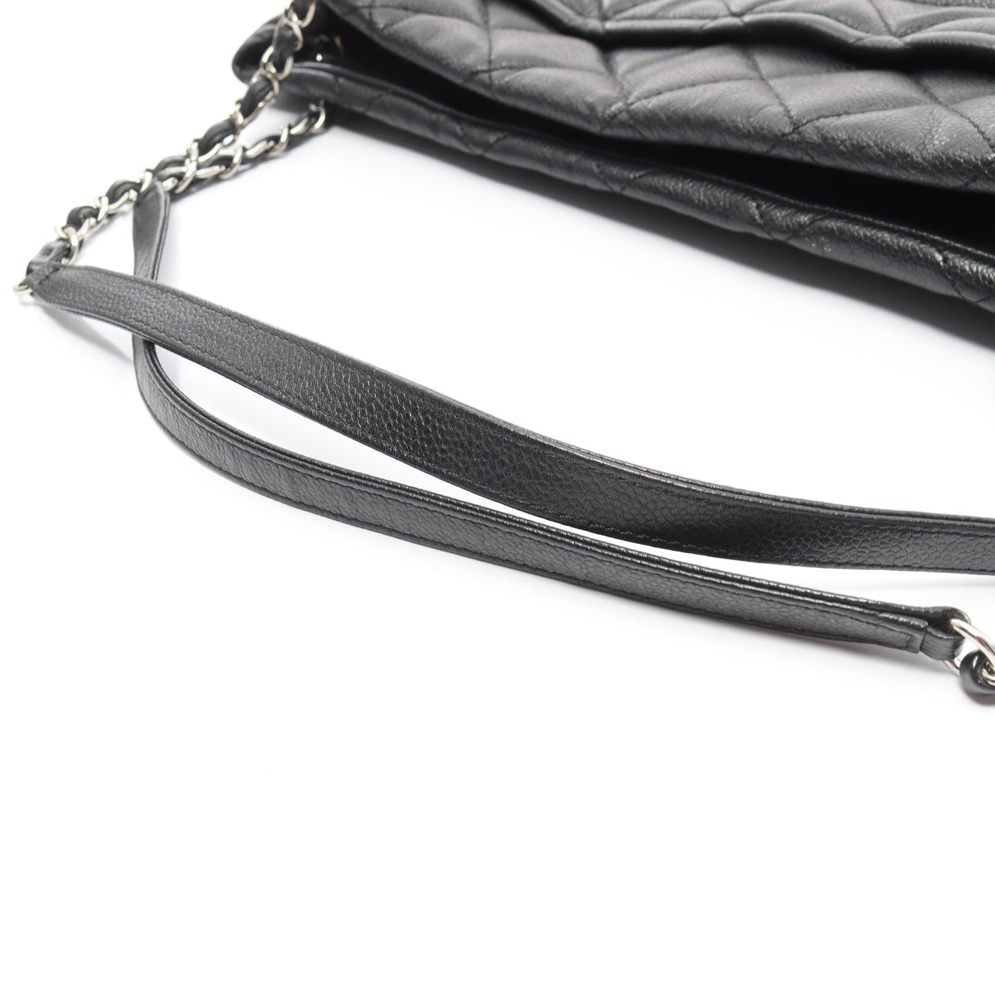 マトラッセ チェーンショルダーバッグ チェーントートバッグ キャビアスキン ブラック シルバー金具 シャネル バッグ CHANEL