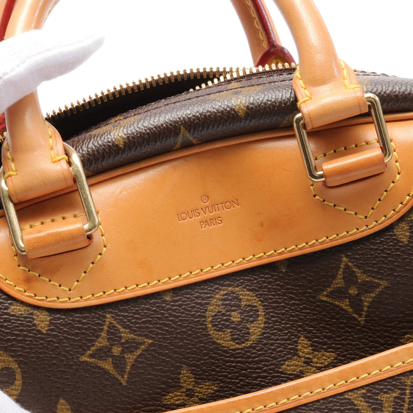 トゥルーヴィル モノグラム ハンドバッグ PVC レザー ブラウン ルイヴィトン バッグ LOUIS VUITTON