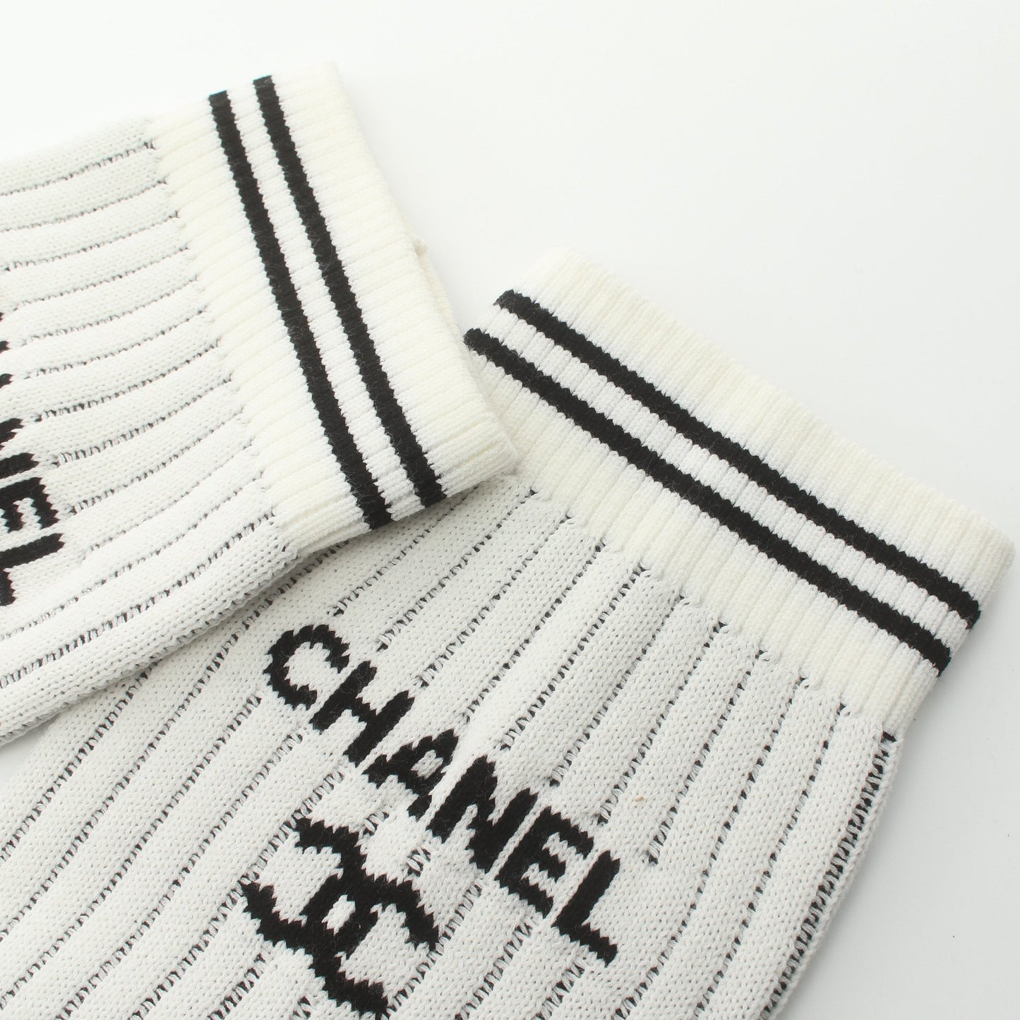 ゲートル ココマーク レッグウォーマー 小物 ファブリック ホワイト ブラック シャネル 財布・小物 CHANEL