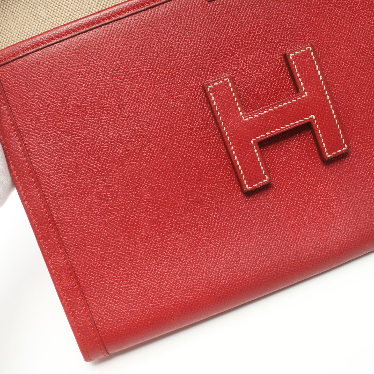 ジジェPM ルージュヴィフ クラッチバッグ クシュベル レッド ○X刻印 エルメス バッグ HERMES