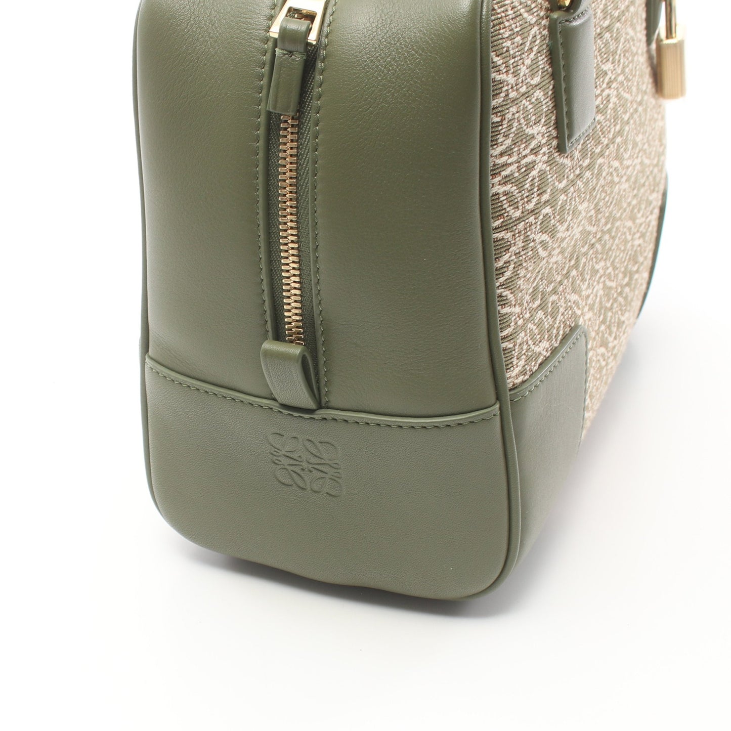 アマソナ19 ハンドバッグ キャンバス レザー ライトグリーン ベージュ 2WAY ロエベ バッグ LOEWE