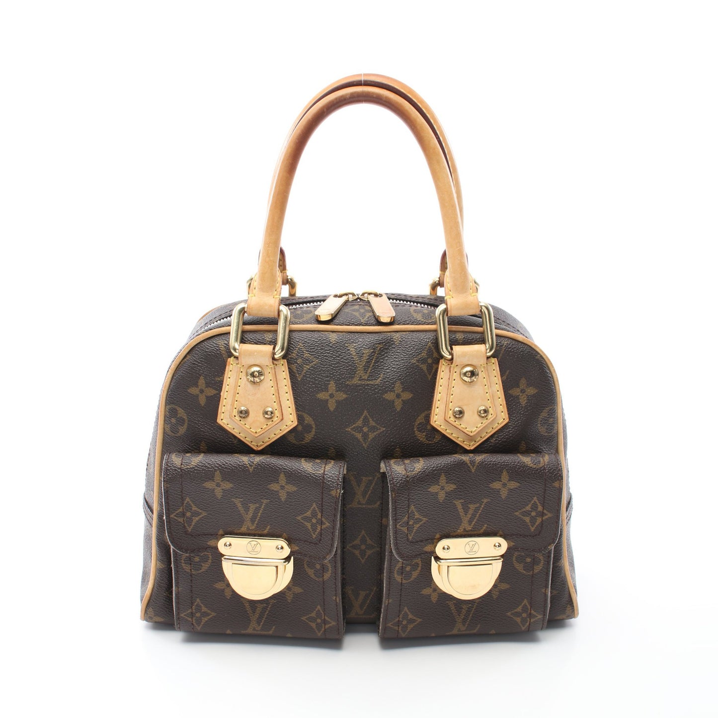 マンハッタンPM モノグラム ハンドバッグ PVC レザー ブラウン ルイヴィトン バッグ LOUIS VUITTON