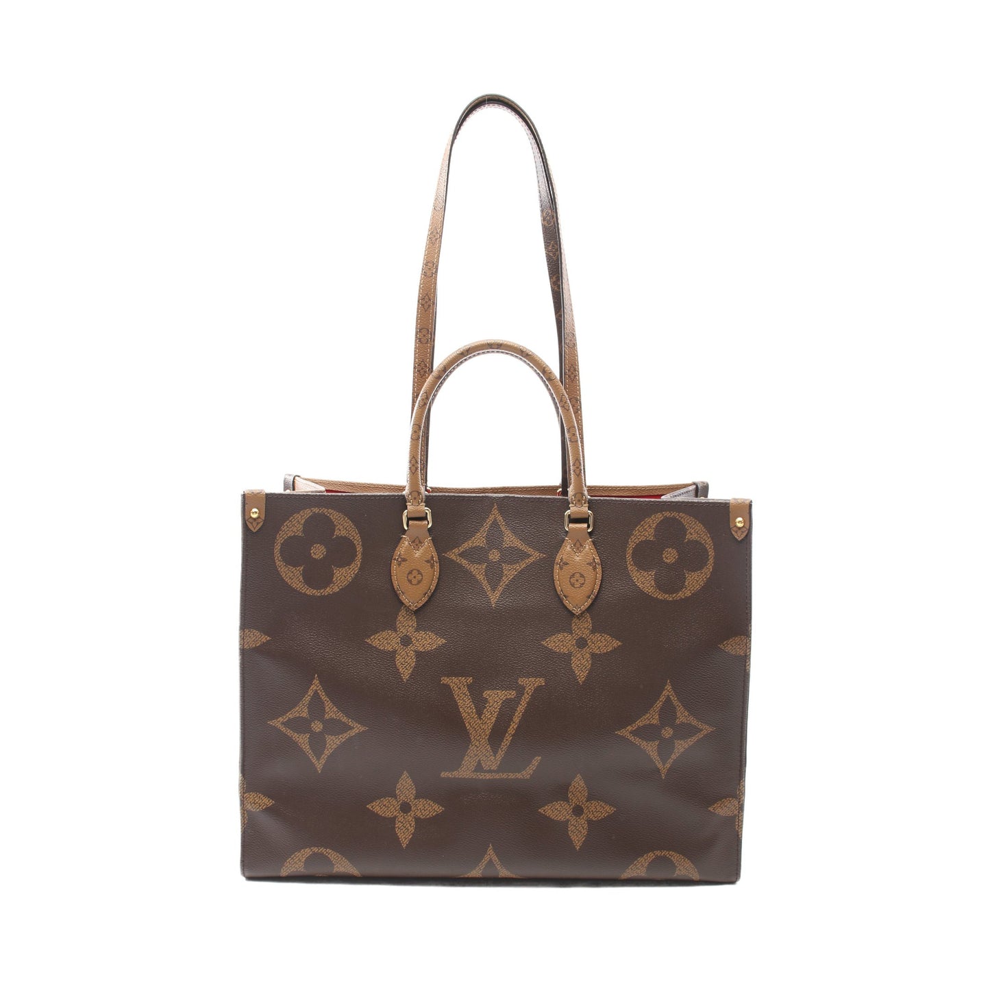 オンザゴーGM モノグラムジャイアント リバース ショルダーバッグ トートバッグ PVC ブラウン ベージュ ルイヴィトン バッグ LOUIS VUITTON