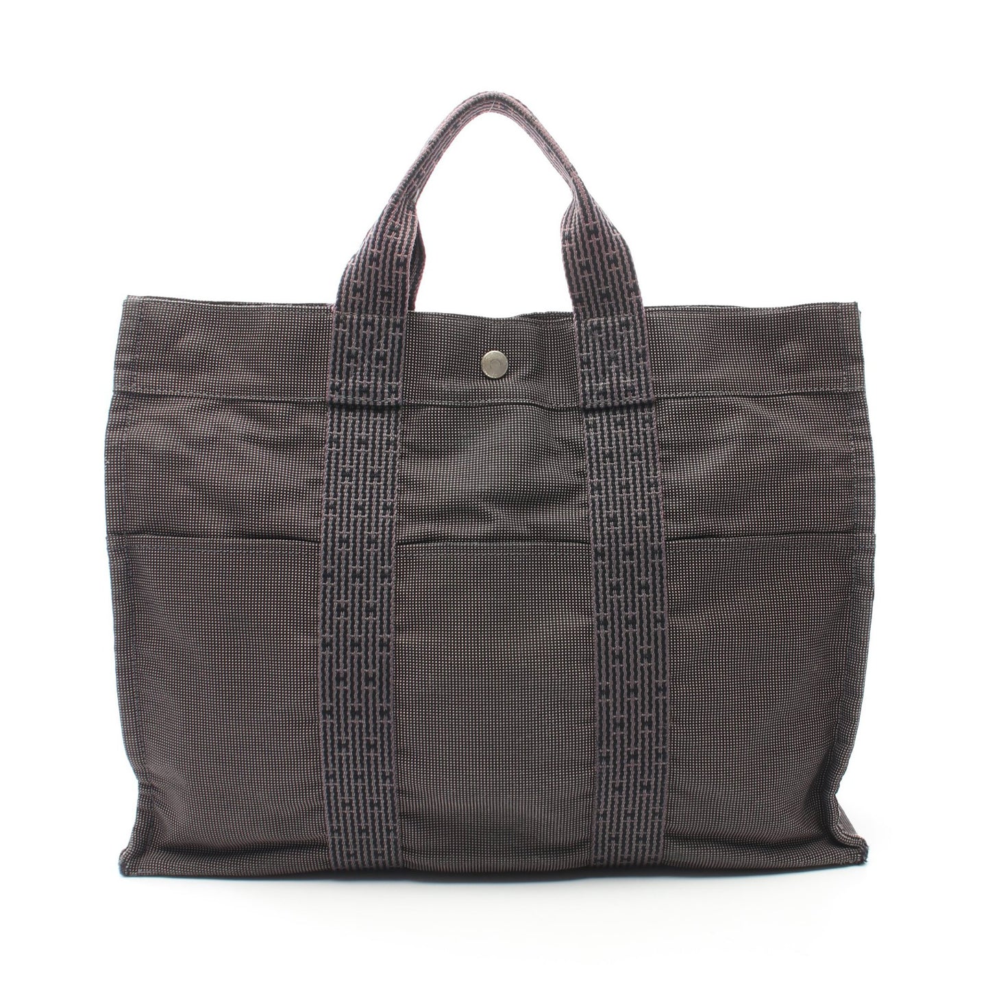 エールラインMM ハンドバッグ トートバッグ ナイロンキャンバス グレー エルメス バッグ HERMES