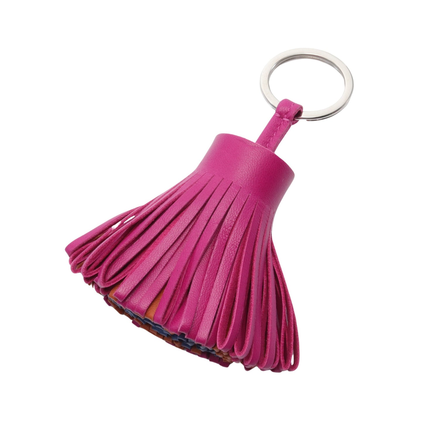 カルメン トリコロール ローズパープル パンデピス ブルードマルト バッグチャーム キーホルダー アニョーミロ ピンクパープル ブラウン ネイビー シルバー金具 エルメス 財布・小物 HERMES