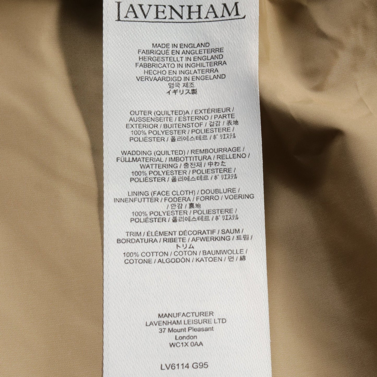 CREW NECK COAT キルティングジャケット ブラック ラベンハム アウター LAVENHAM