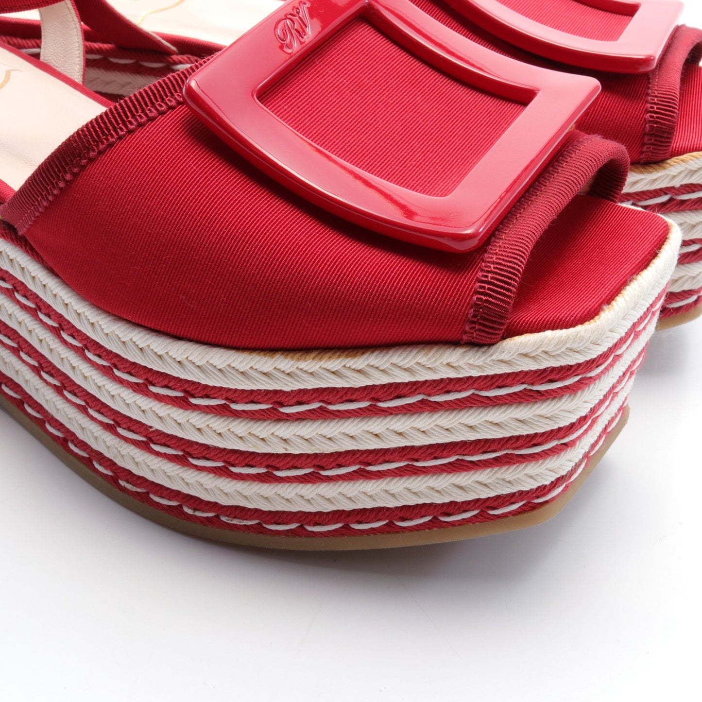 サンダル ファブリック レッド プラットフォーム 厚底 ロジェヴィヴィエ シューズ Roger Vivier