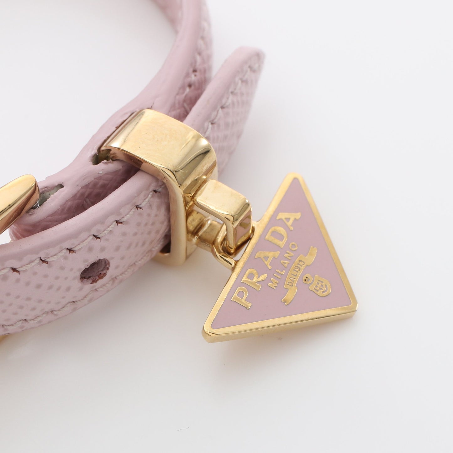 ブレスレット サフィアーノレザー GP ライトパープル ゴールド プラダ アクセサリー PRADA