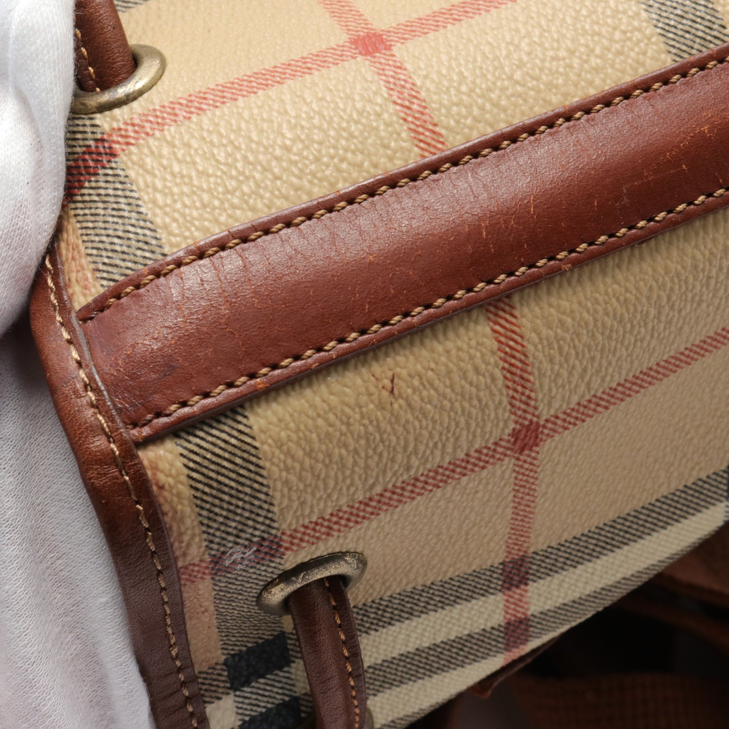 バックパック リュックサック チェック PVC レザー ベージュ ブラウン マルチカラー バーバリーズ バッグ Burberry's
