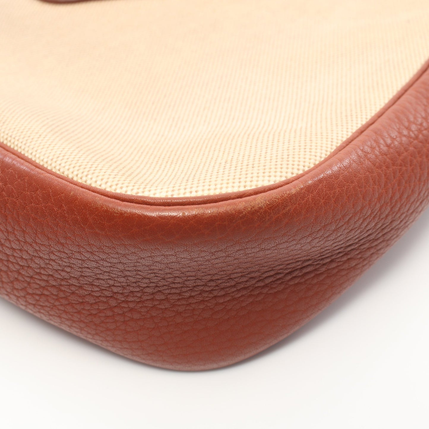 クリスティーヌ ショルダーバッグ トゴ トワルアッシュ アイボリー ブラウン シルバー金具 □C刻印 エルメス バッグ HERMES