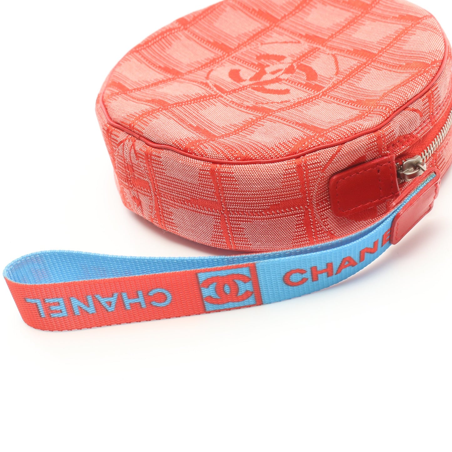 ニュートラベルライン ポーチ ナイロン レッド シルバー金具 シャネル 財布・小物 CHANEL