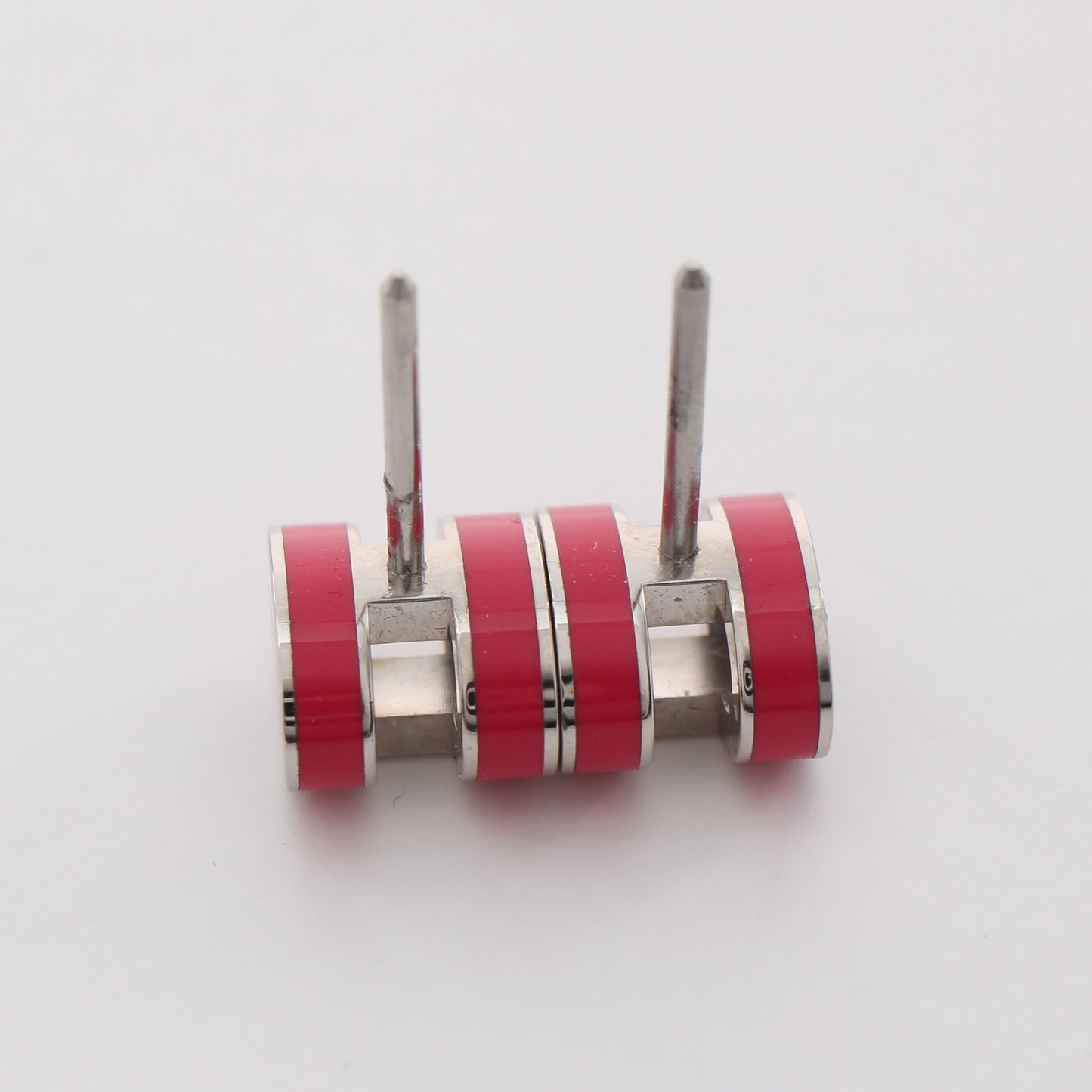 mini pop H ミニポップアッシュ ピアス ピンクパープル シルバー エルメス アクセサリー HERMES