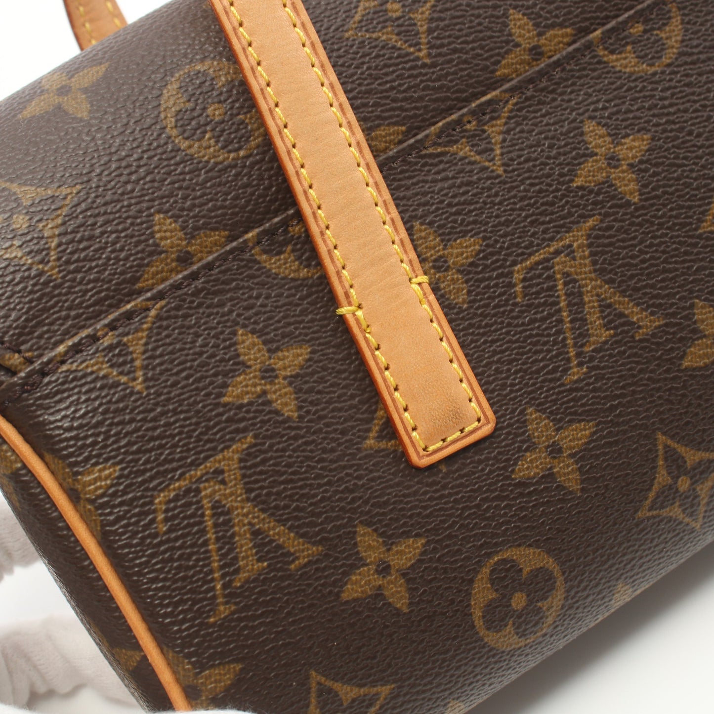 ソナチネ モノグラム ハンドバッグ PVC レザー ブラウン ルイヴィトン バッグ LOUIS VUITTON