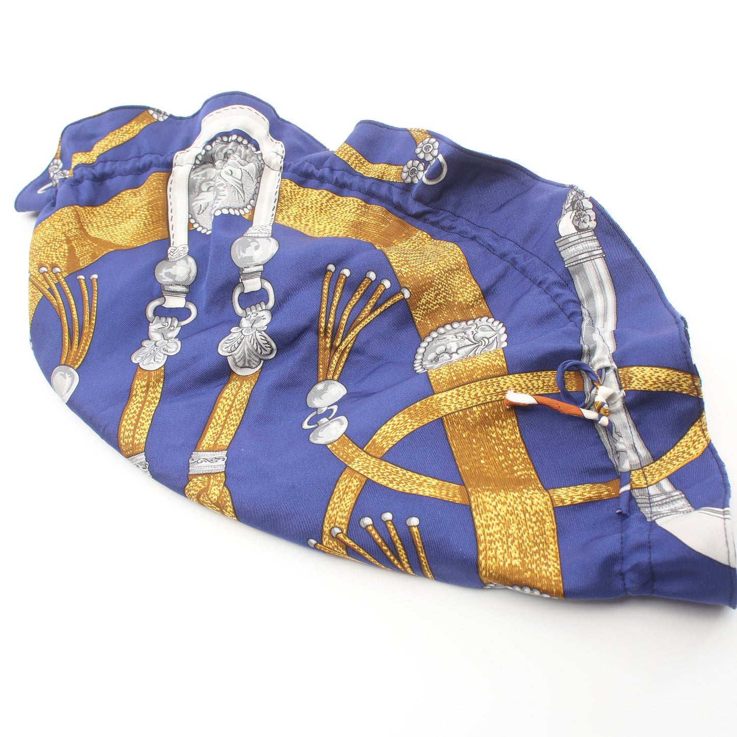 ポーチ シルク ブルー マルチカラー 巾着 エルメス 財布・小物 HERMES