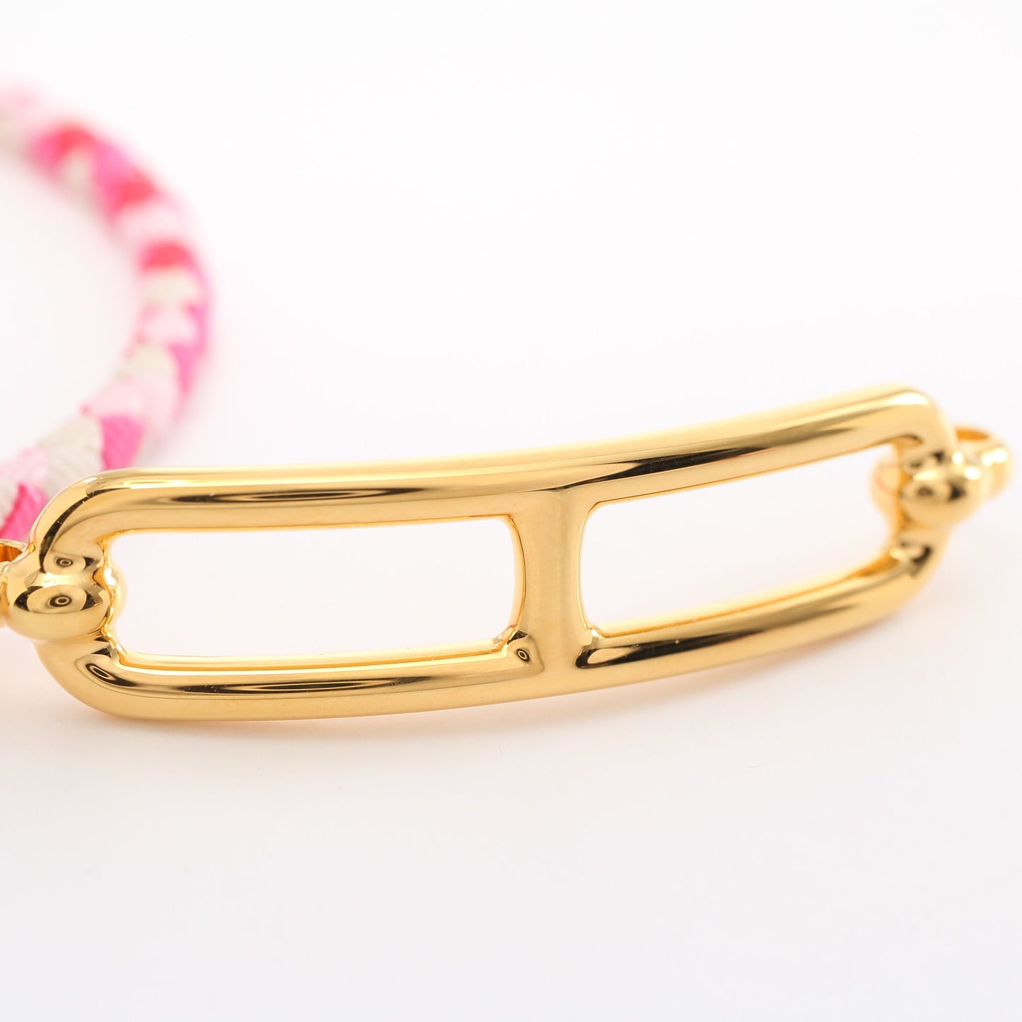 ルリドゥブルトゥール ブレスレット GP ファブリック ピンク ゴールド エルメス アクセサリー HERMES