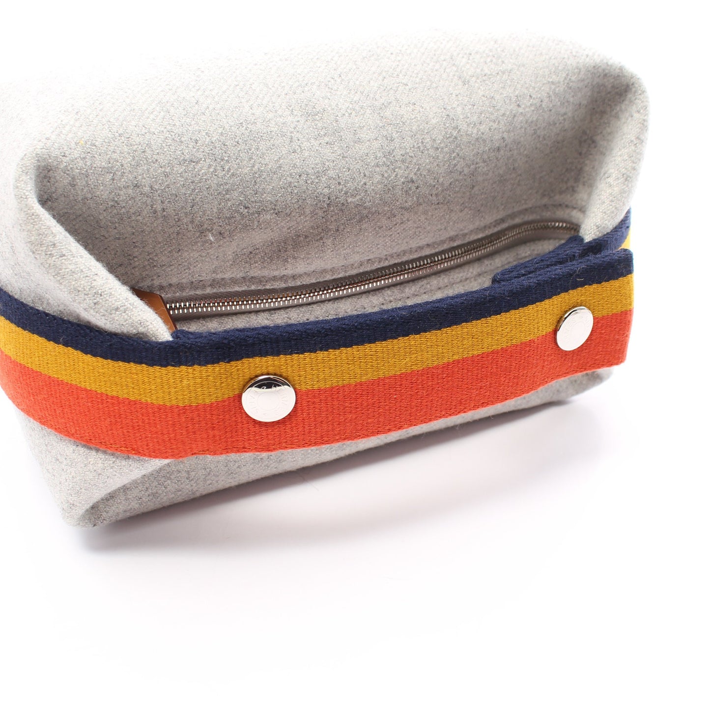 ブリッドアブラックPM ハンドバッグ ウール グレー マルチカラー シルバー金具 エルメス バッグ HERMES