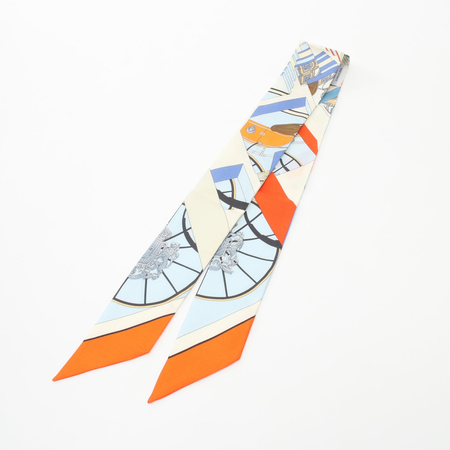 ツイリー SPRINGS SPRINGS BAGUETTE スカーフ シルク オフホワイト オレンジ マルチカラー エルメス 財布・小物 HERMES
