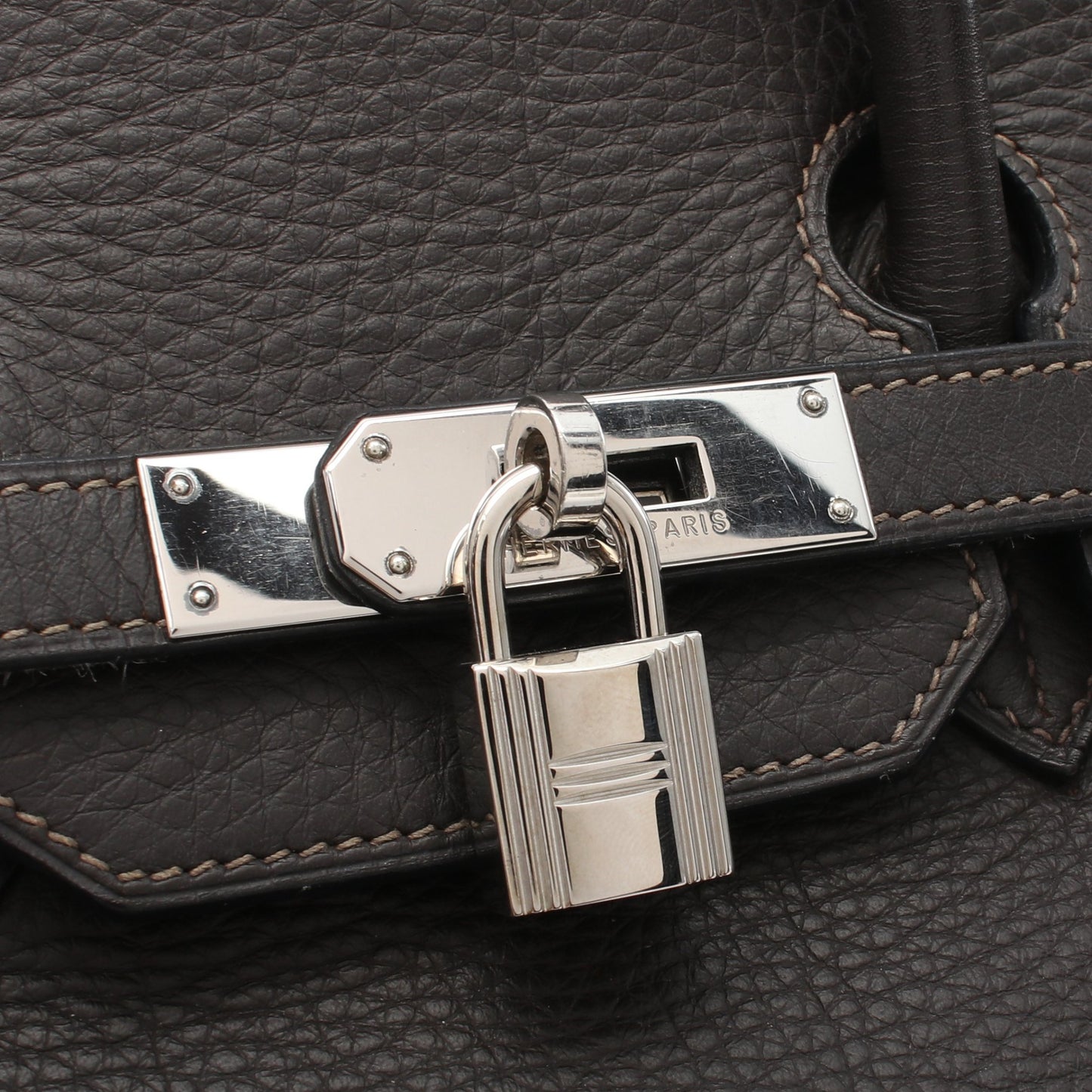 バーキン35 マカサー ハンドバッグ トゴ ダークブラウン シルバー金具 □H刻印 エルメス バッグ HERMES