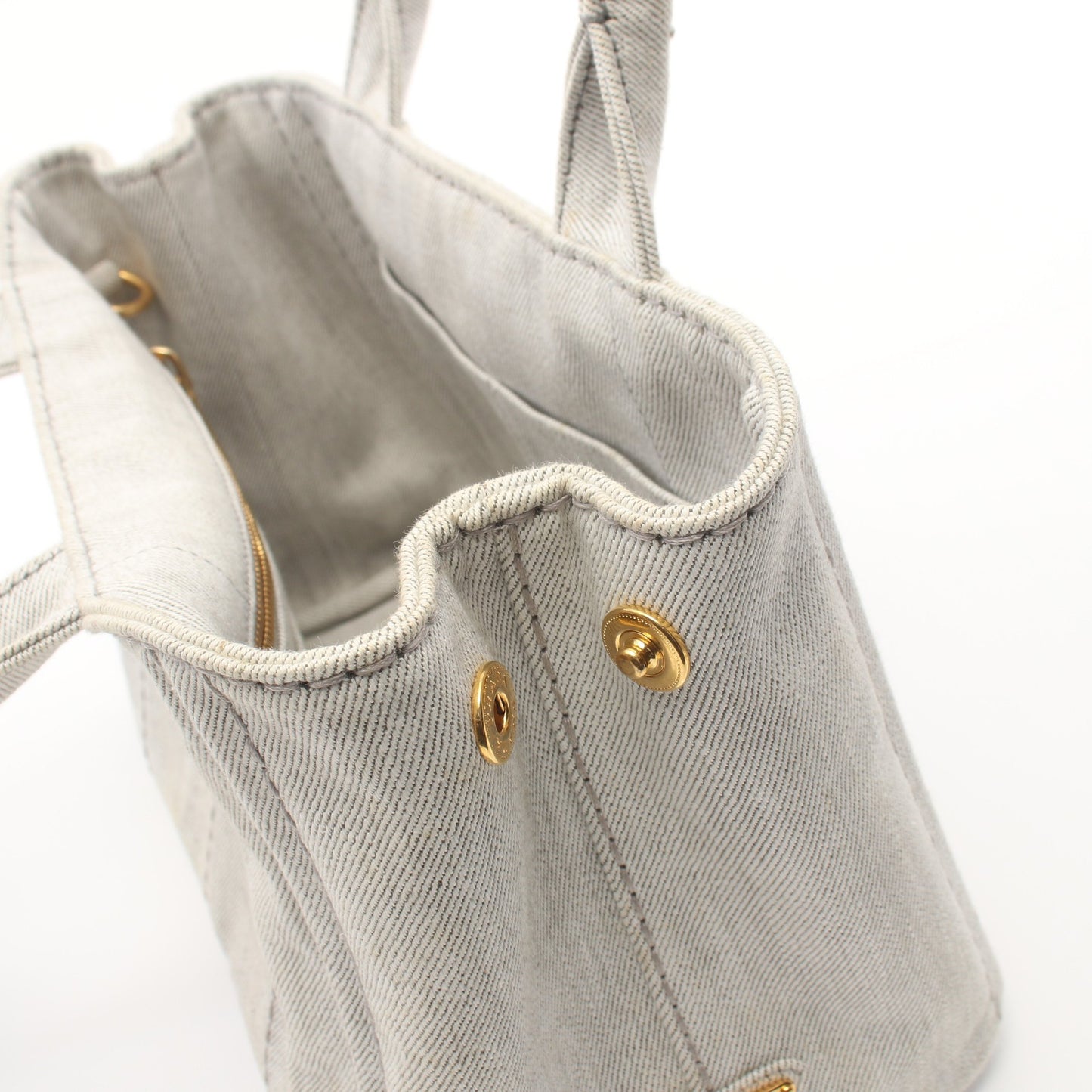 CANAPA カナパ ハンドバッグ トートバッグ キャンバス ライトグレー 2WAY プラダ バッグ PRADA