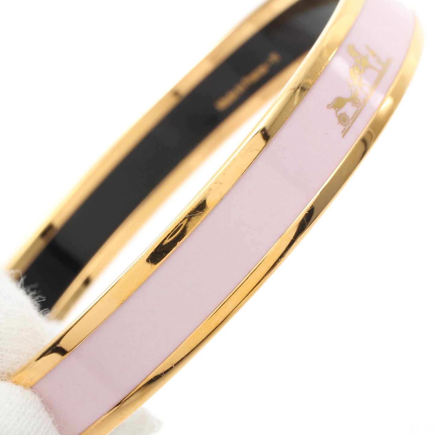 エマイユPM バングル GP 七宝 ゴールド ライトパープル エルメス アクセサリー HERMES