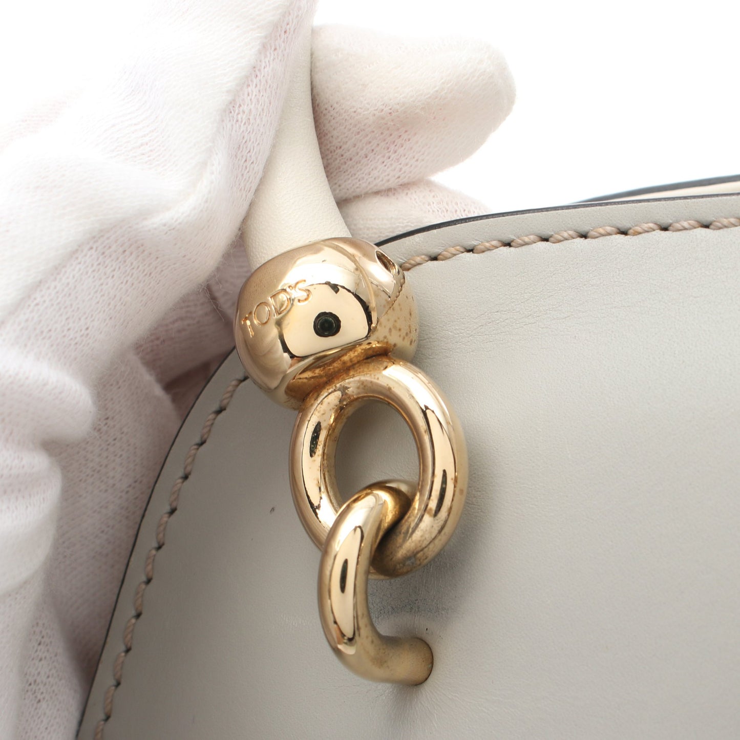 ハンドバッグ レザー グレー ホワイト 2WAY トッズ バッグ TOD'S