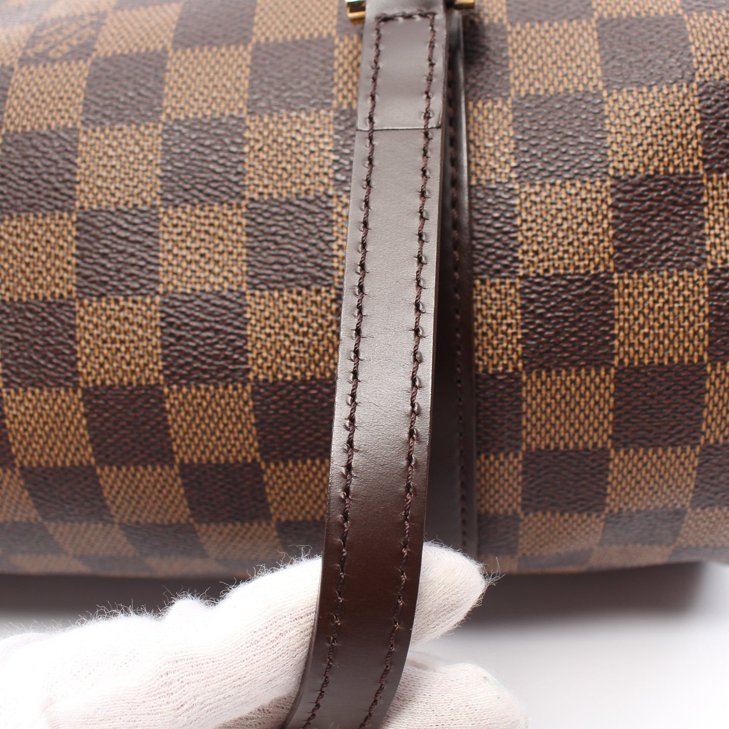 パピヨン30 ダミエエベヌ ハンドバッグ PVC レザー ブラウン ルイヴィトン バッグ LOUIS VUITTON