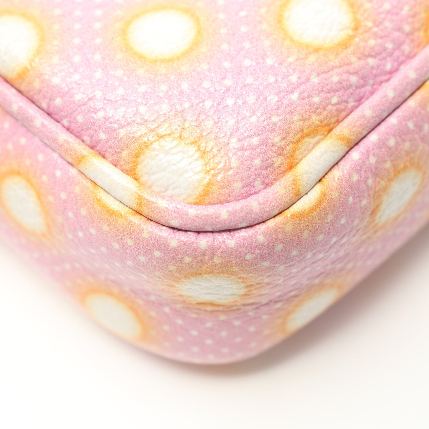MADRAS PRINT ショルダーバッグ レザー ピンク オレンジ ホワイト ミュウミュウ バッグ miu miu