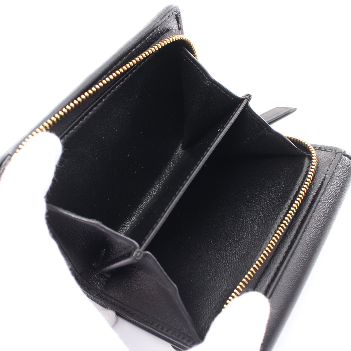 MATELASSE MIU マテラッセ 三つ折り財布 レザー ブラック ミュウミュウ 財布・小物 miu miu