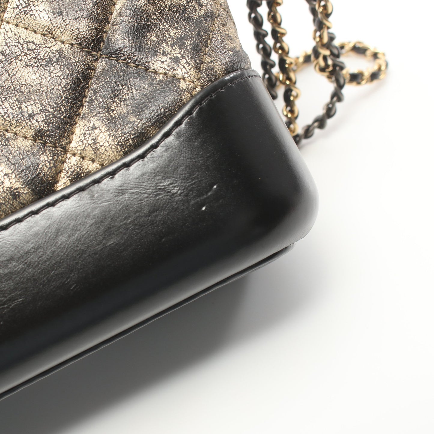 ガブリエル ドゥ シャネル スモール ホーボー チェーンショルダーバッグ レザー ゴールド ブラック コンビ金具 シャネル バッグ CHANEL