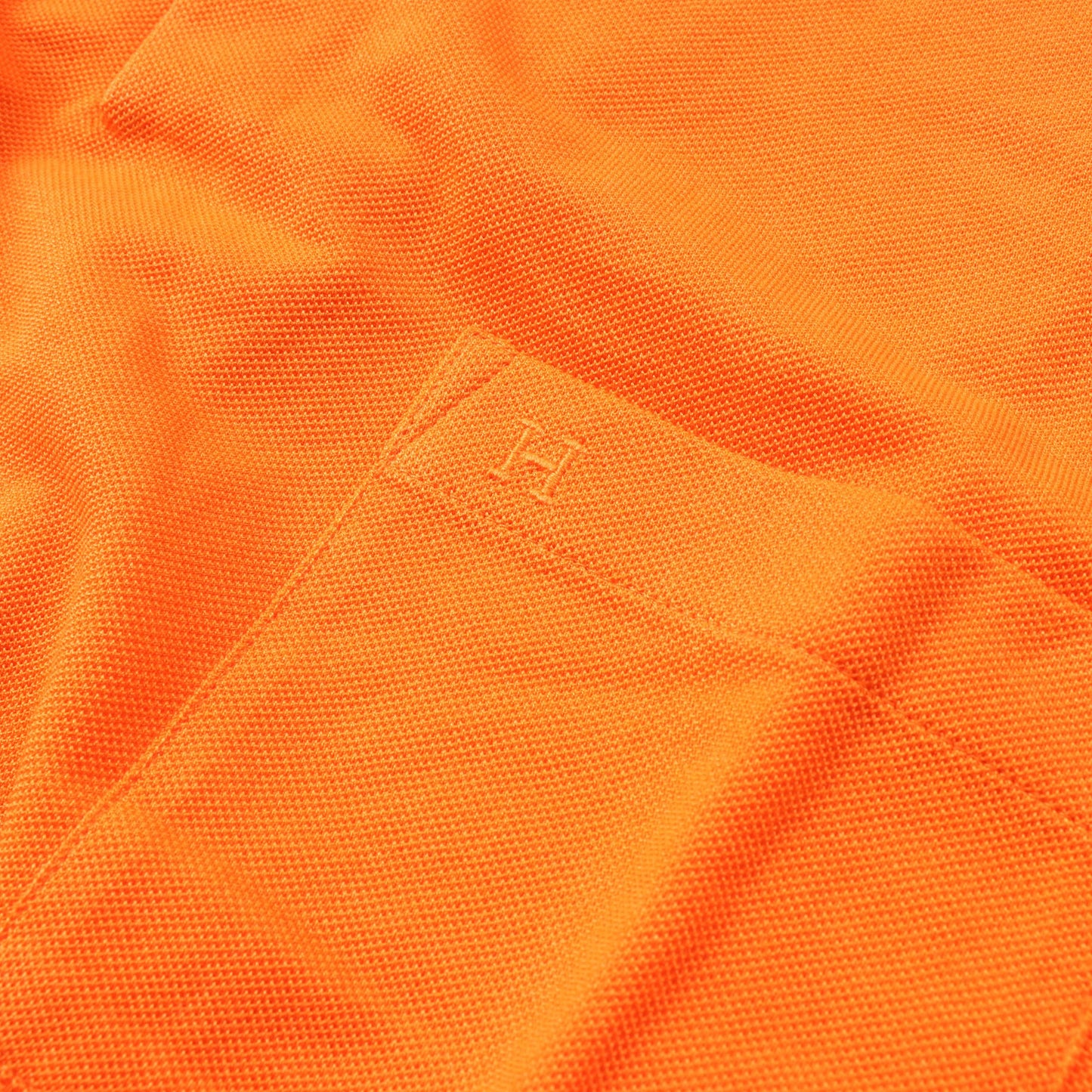 ポロシャツ ロゴ刺繍 コットン オレンジ エルメス トップス HERMES