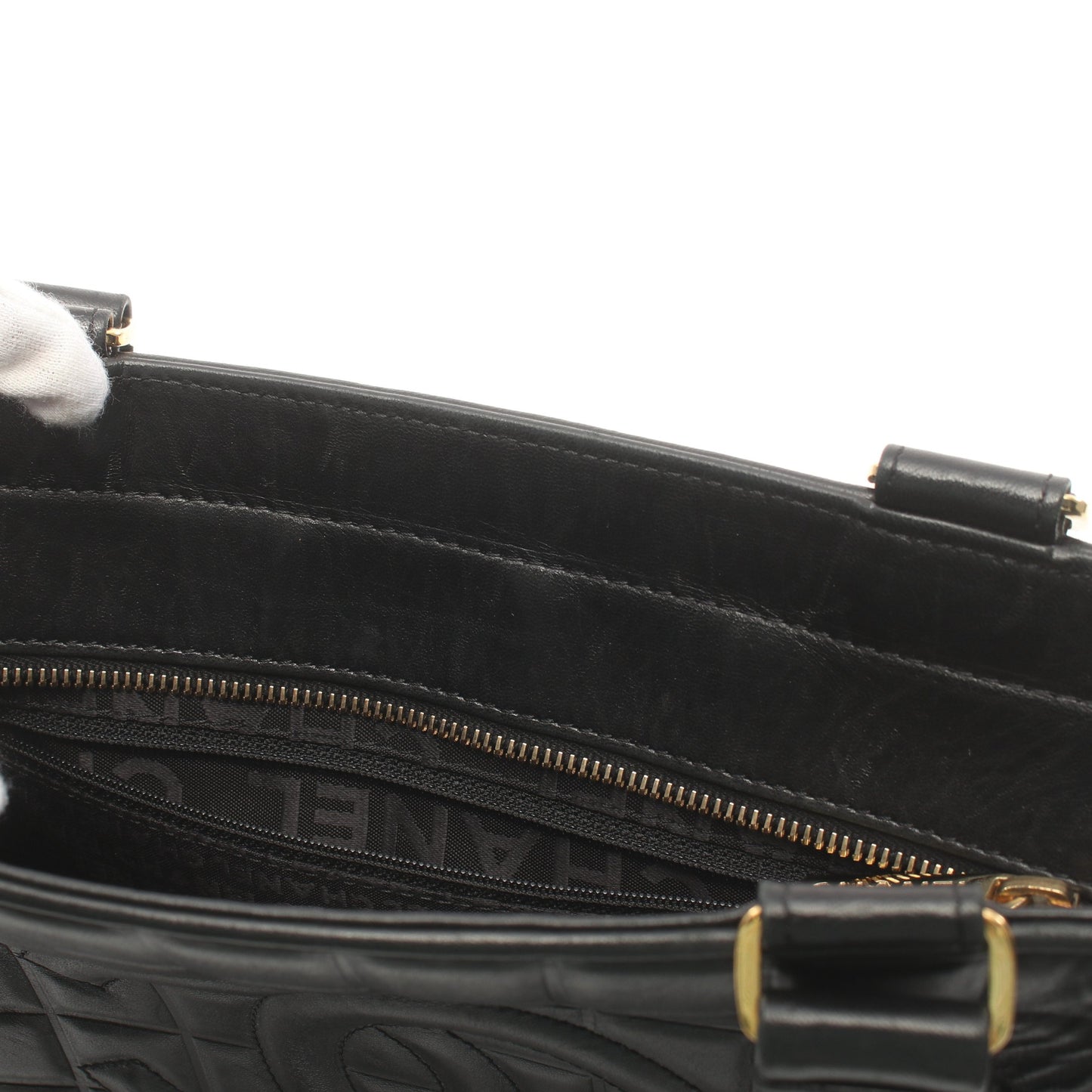 チョコバー ショルダーバッグ トートバッグ ラムスキン ブラック ゴールド金具 シャネル バッグ CHANEL