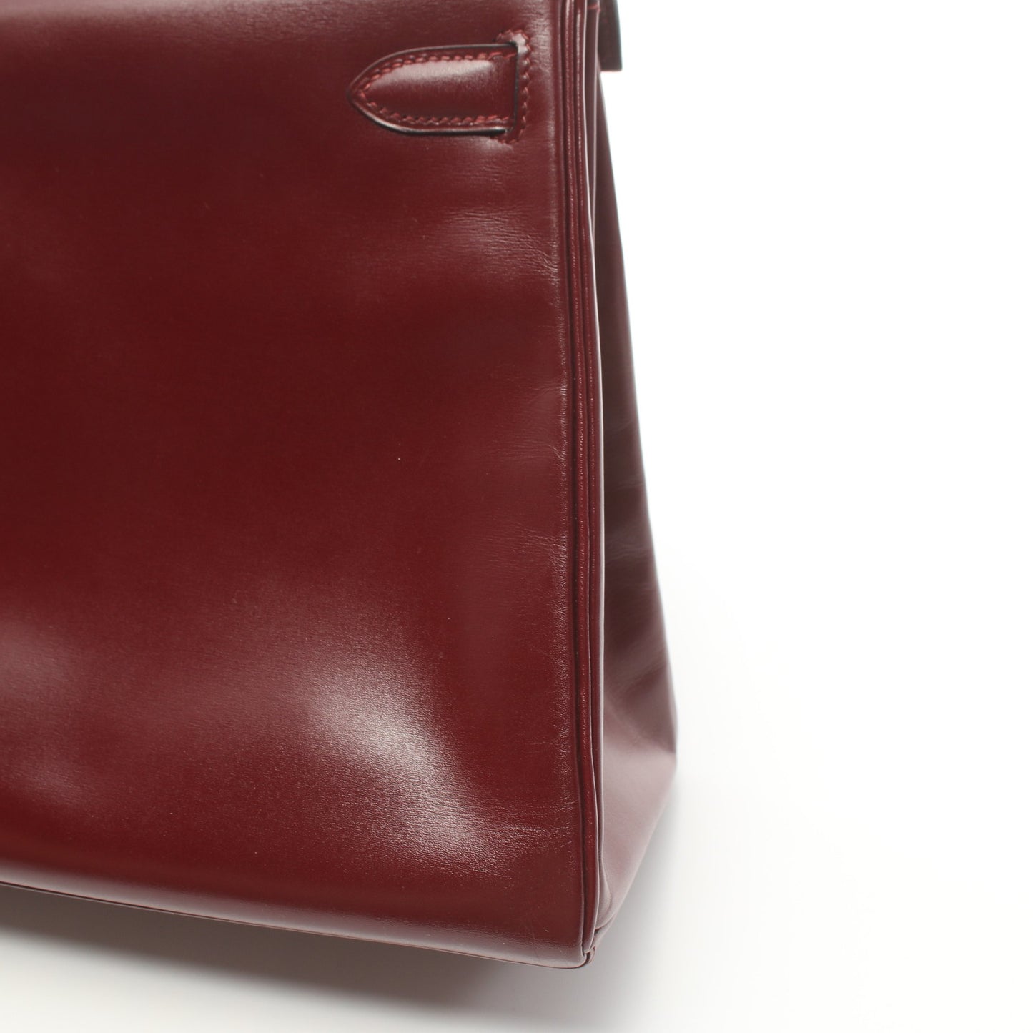 ケリー28 ハンドバッグ ボックスカーフ ボルドー ゴールド金具 内縫い ○R刻印 エルメス バッグ HERMES