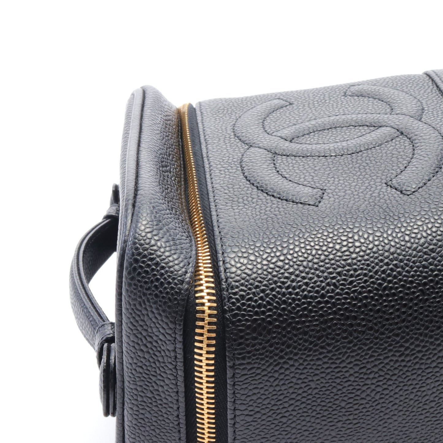 ココマーク ハンドバッグ バニティバッグ キャビアスキン ブラック ゴールド金具 シャネル バッグ CHANEL