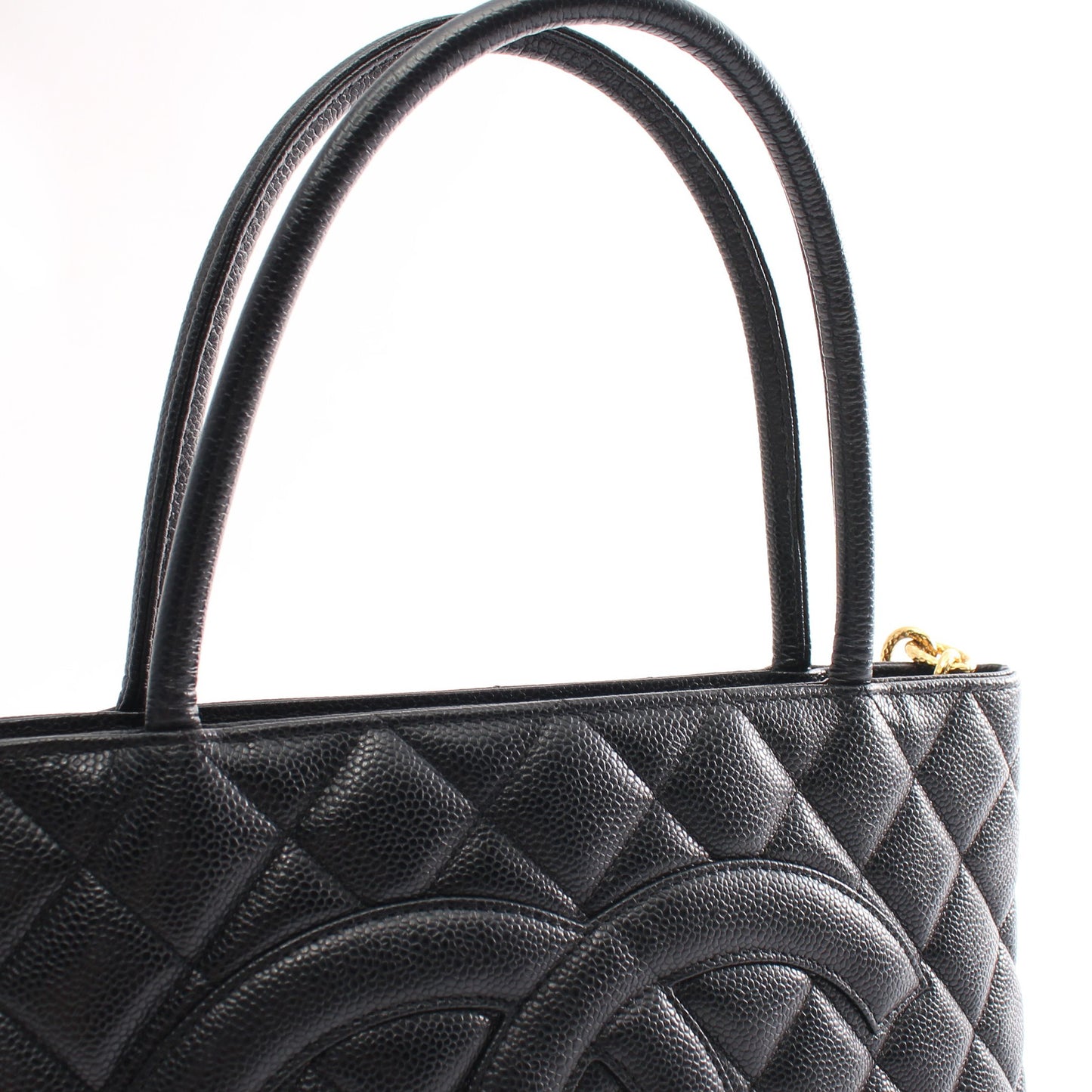 復刻トート ハンドバッグ トートバッグ キャビアスキン ブラック ゴールド金具 シャネル バッグ CHANEL