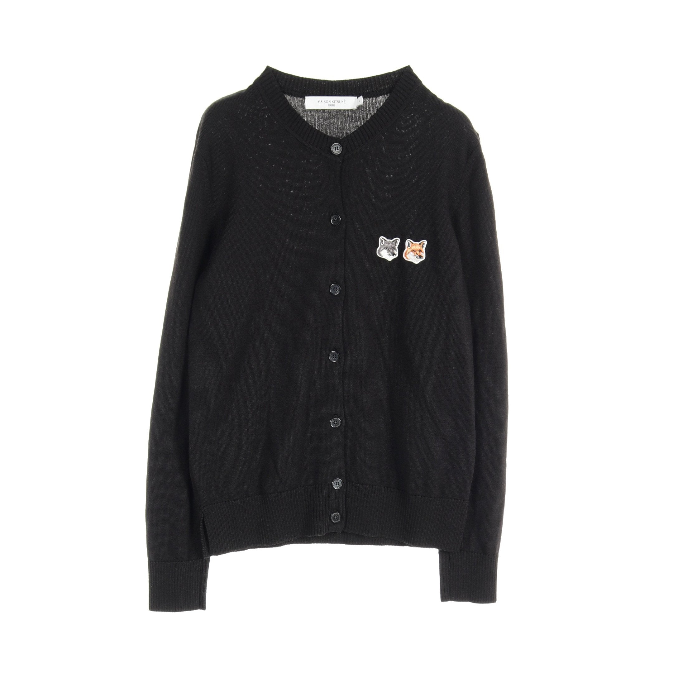 新作*MAISON KITSUNE ヘッドパッチ クルーネックカーディガン メゾンキツネ MAISON KITSUNE 【MAISON KITSUNE】メゾン キツネ