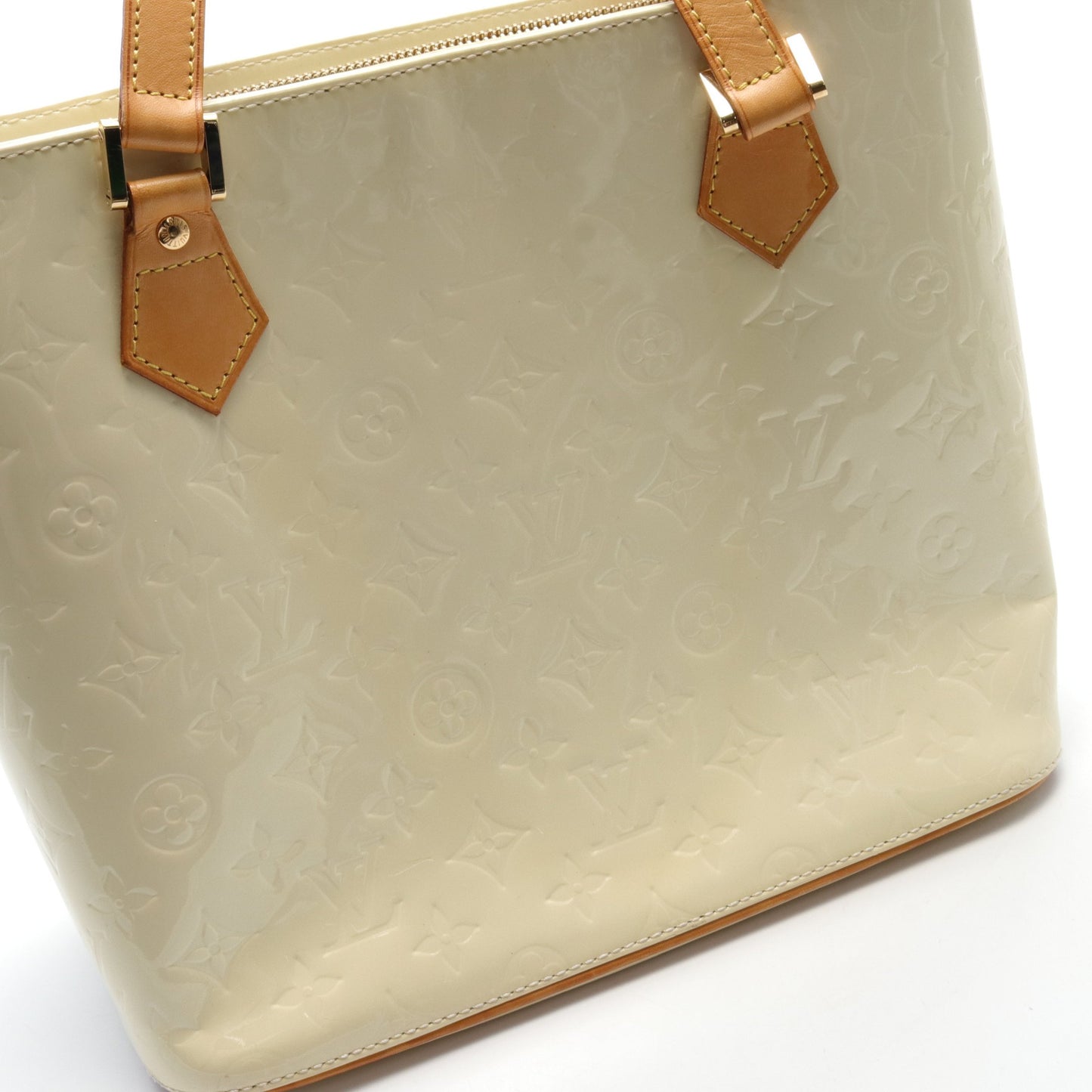 ヒューストン モノグラムヴェルニ ペルル ハンドバッグ レザー オフホワイト ルイヴィトン バッグ LOUIS VUITTON